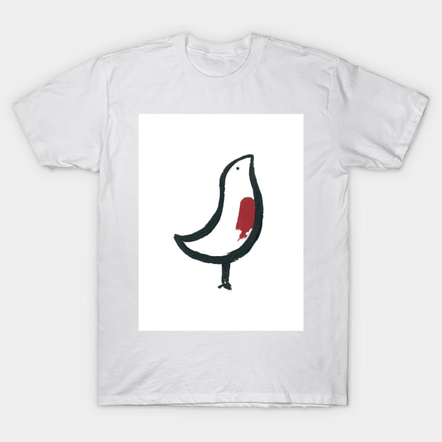 Little red-breasted bird T-Shirt by FJBourne